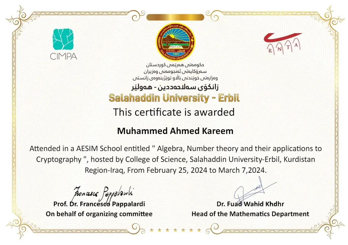 AESIM School certificate